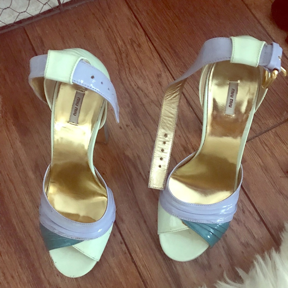 Green and purple Miu miu heals size 36.5
